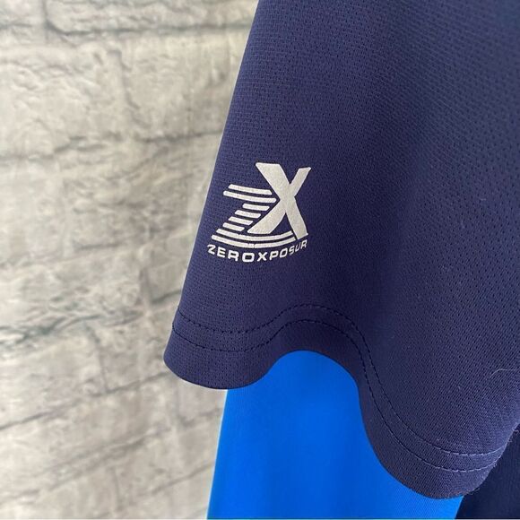 zeroXposure boys dri fit hoodie navy/light blue sz 18 - Picture 6 of 10